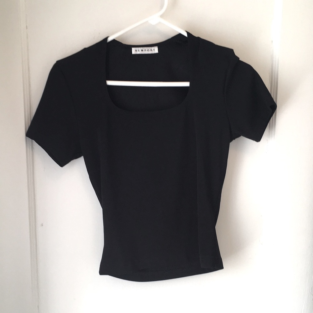 BOGO Newport Black Stretch short sleeve top sz sm